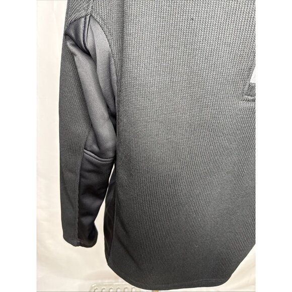 Spyder Men’s XXL 1/4 Zip Waffle-Knit Fleece Pullover Black Grey Shirt 2XL - Picture 3 of 9
